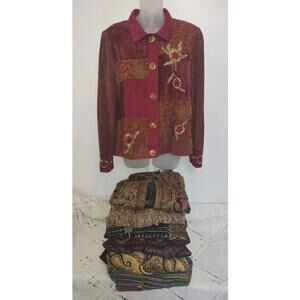 Lot Of 8 Vintage Tapestry Chenille Art to Wear Jackets 90s M–XL Grandma Boho